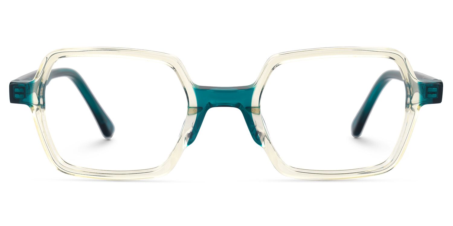 Eligius - Rectangle Champagne Eyeglasses | Vooglam Angle View