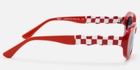 SHHHH~ - Oval Red Sunglasses | Vooglam Side View