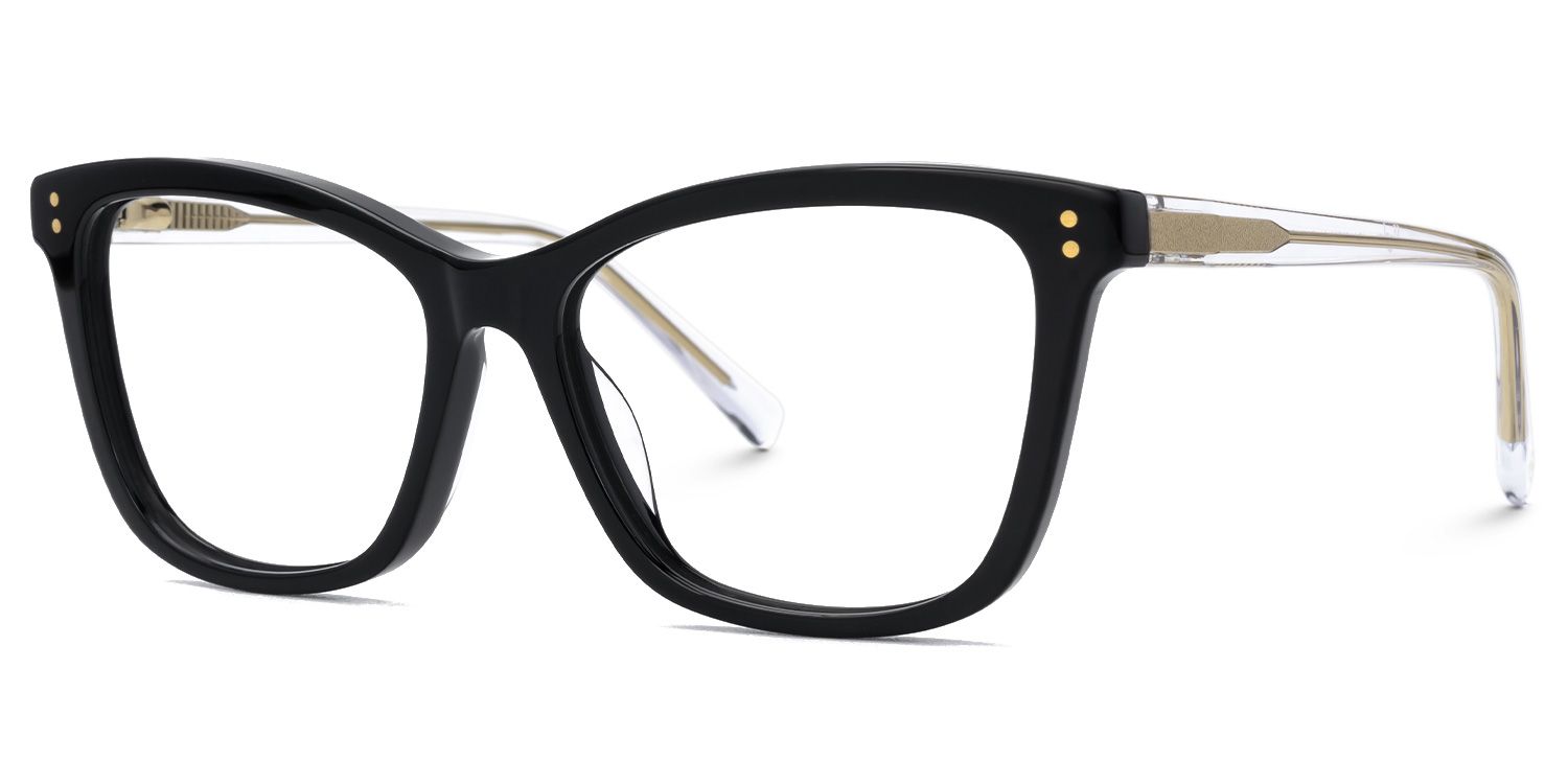 Lalage - Butterfly Black Eyeglasses | Vooglam Front View