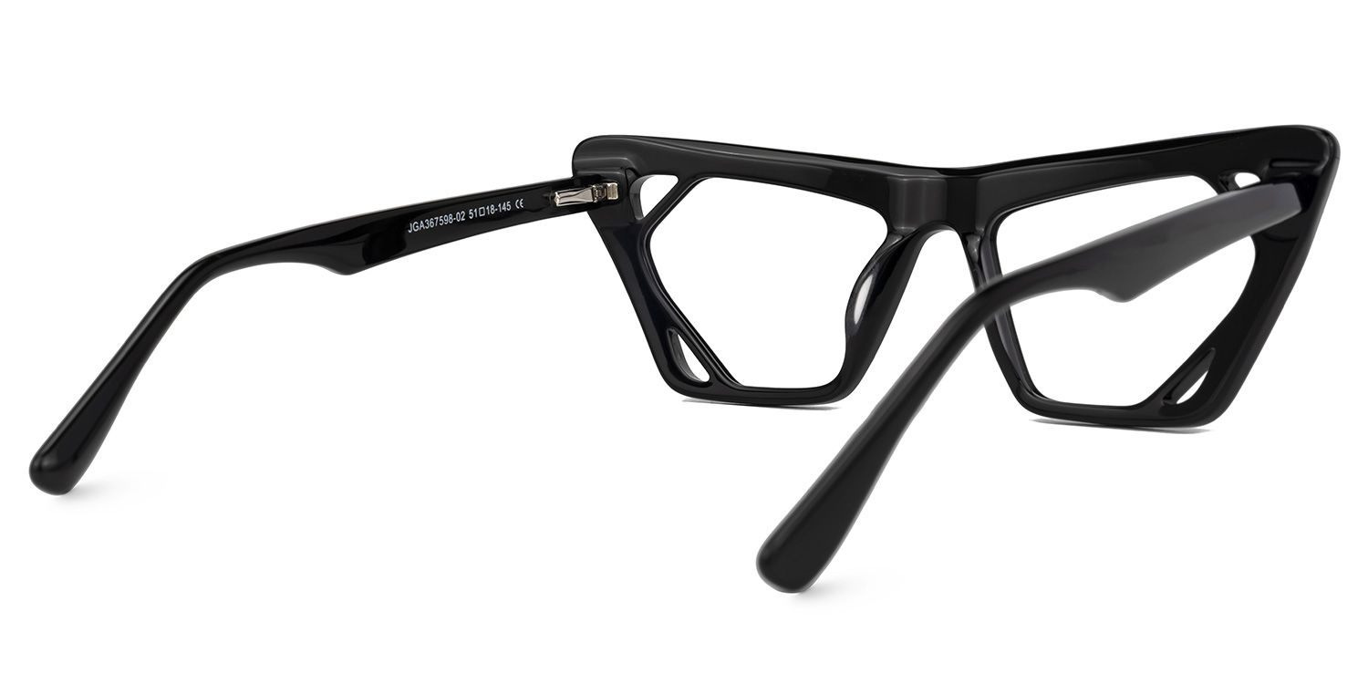 Cadogan - Cat Eye Black Eyeglasses | Vooglam Side View