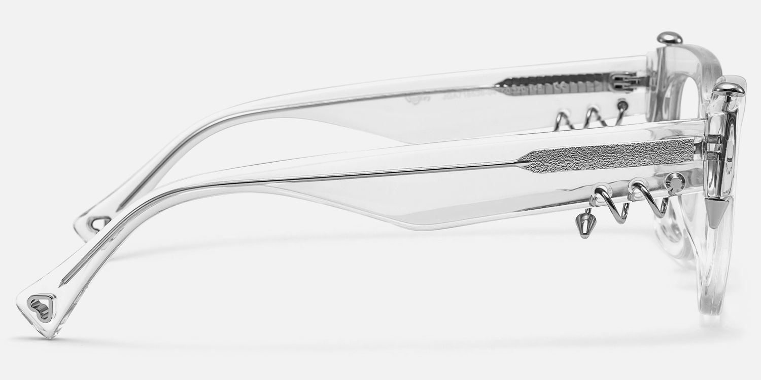 Sabrina - Rectangle Crystal Acetate Eyeglasses | Vooglam Side View