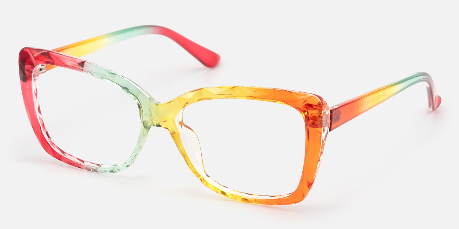 Letitia - Rectangle Multicolor Eyeglasses | Vooglam Front View