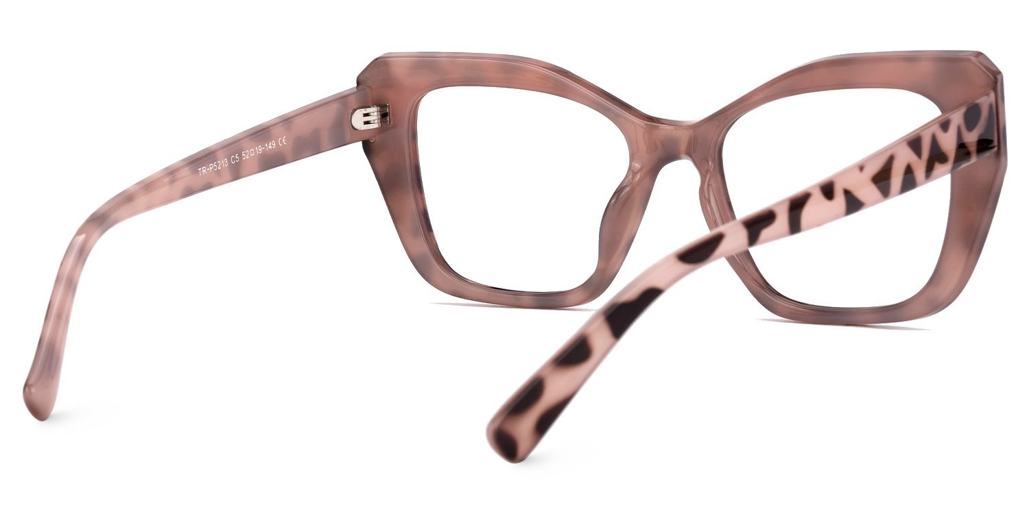 Faustyn - Cat Eye Pink/Tortoise Eyeglasses | Vooglam Side View