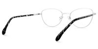 Starlette - Cat Eye Silver Eyeglasses | Vooglam Side View