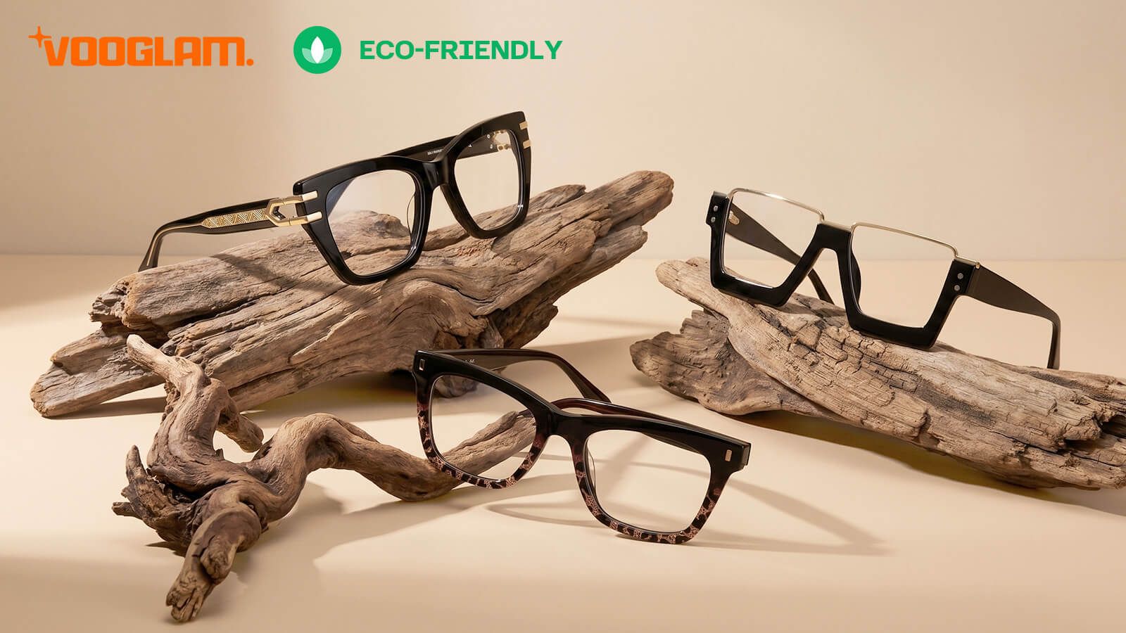Biodegradable material eco-friendly glasses black Wayfarer style.