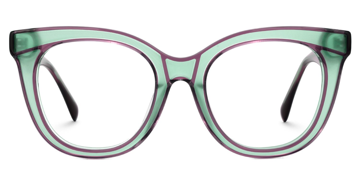 Feivel - Cat Eye Purple Eyeglasses by Vooglam - Angle View