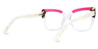Deserae - Square Pink/Crystal Eyeglasses | Vooglam Side View