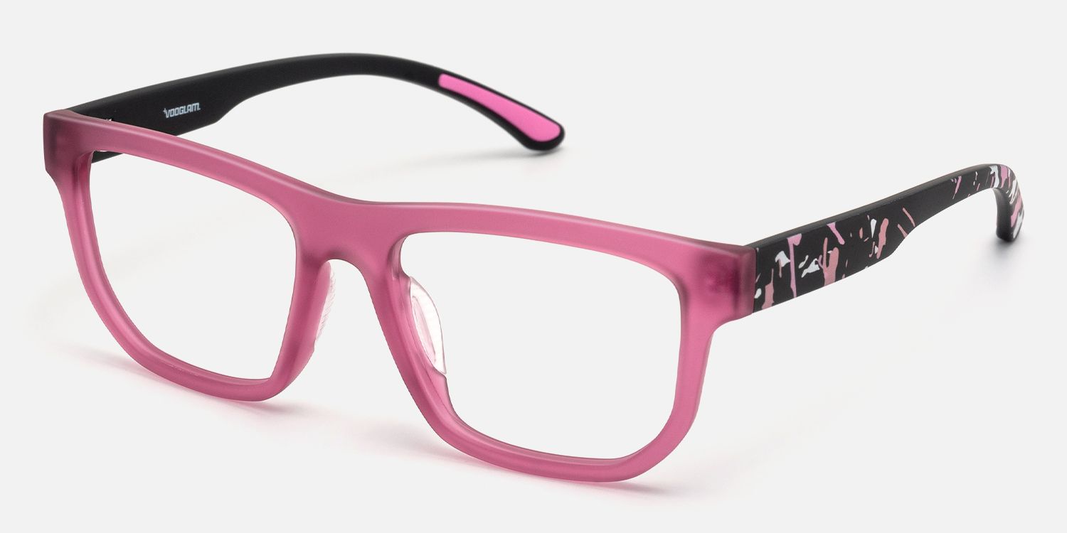 Nocturnal - Geometric Purple Eyeglasses | Vooglam Front View