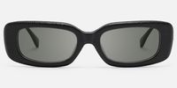 HideShades - Rectangle Black Sunglasses | Vooglam Angle View