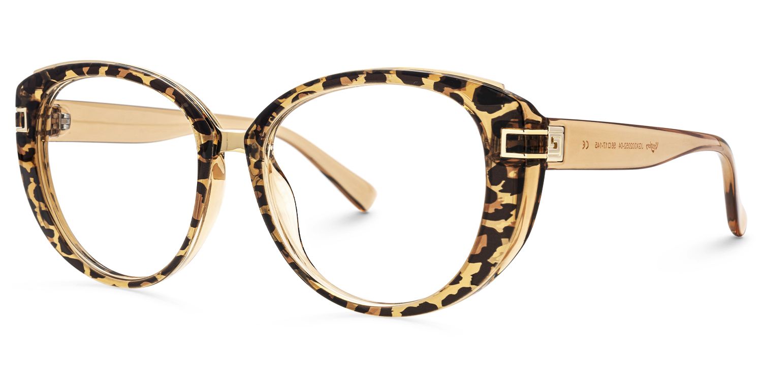 Bessie - Tortoise Pattern Bohemian Oval Glasses | Vooglam Front View