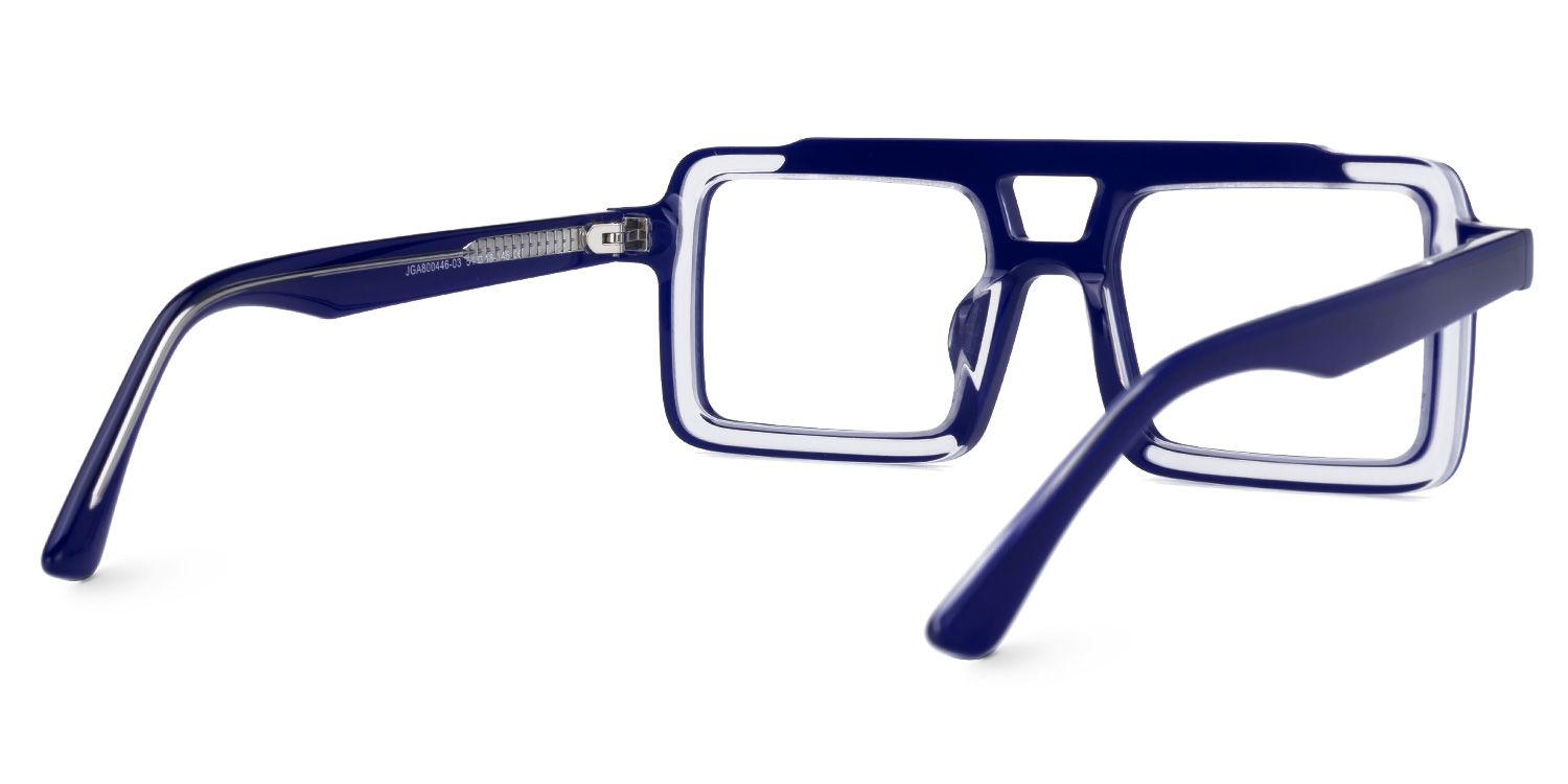 Elkanah - Aviator Blue Eyeglasses by Vooglam - Side View