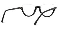 Sylvia Black Semi-Rimless Cat Eye Glasses for Women | Vooglam Side View