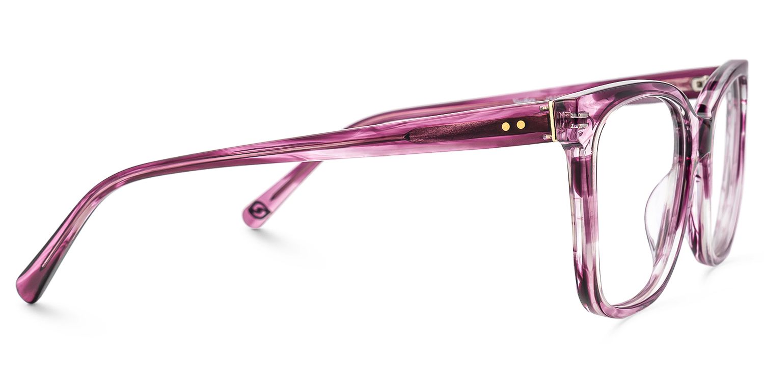Jaelle - Square Purple Eyeglasses | Vooglam 4