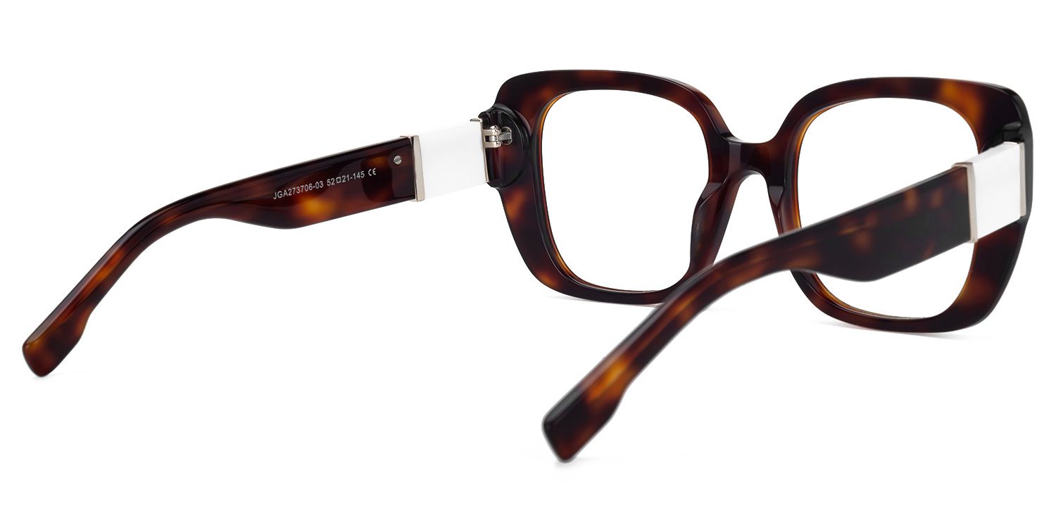 Embry - Square Tortoise Eyeglasses | Vooglam Side View