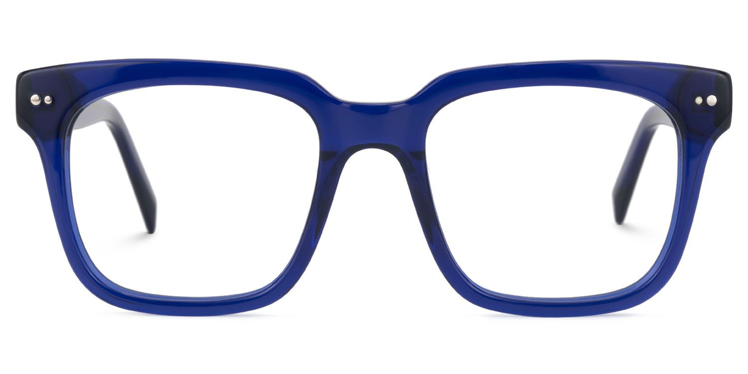Elisedd - Square Blue Eyeglasses | Vooglam Angle View