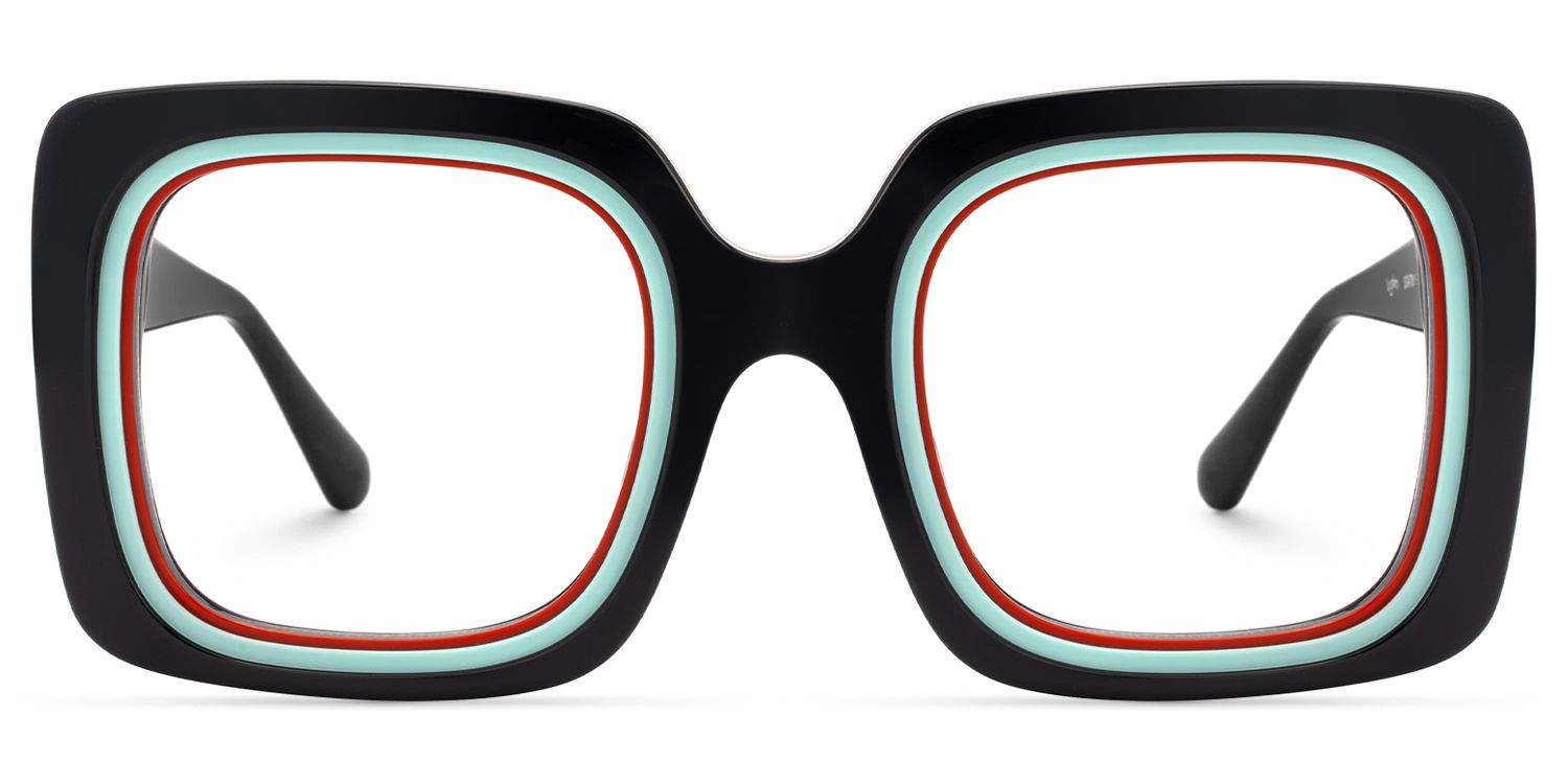 Esadowa - Square Black Eyeglasses | Vooglam Angle View