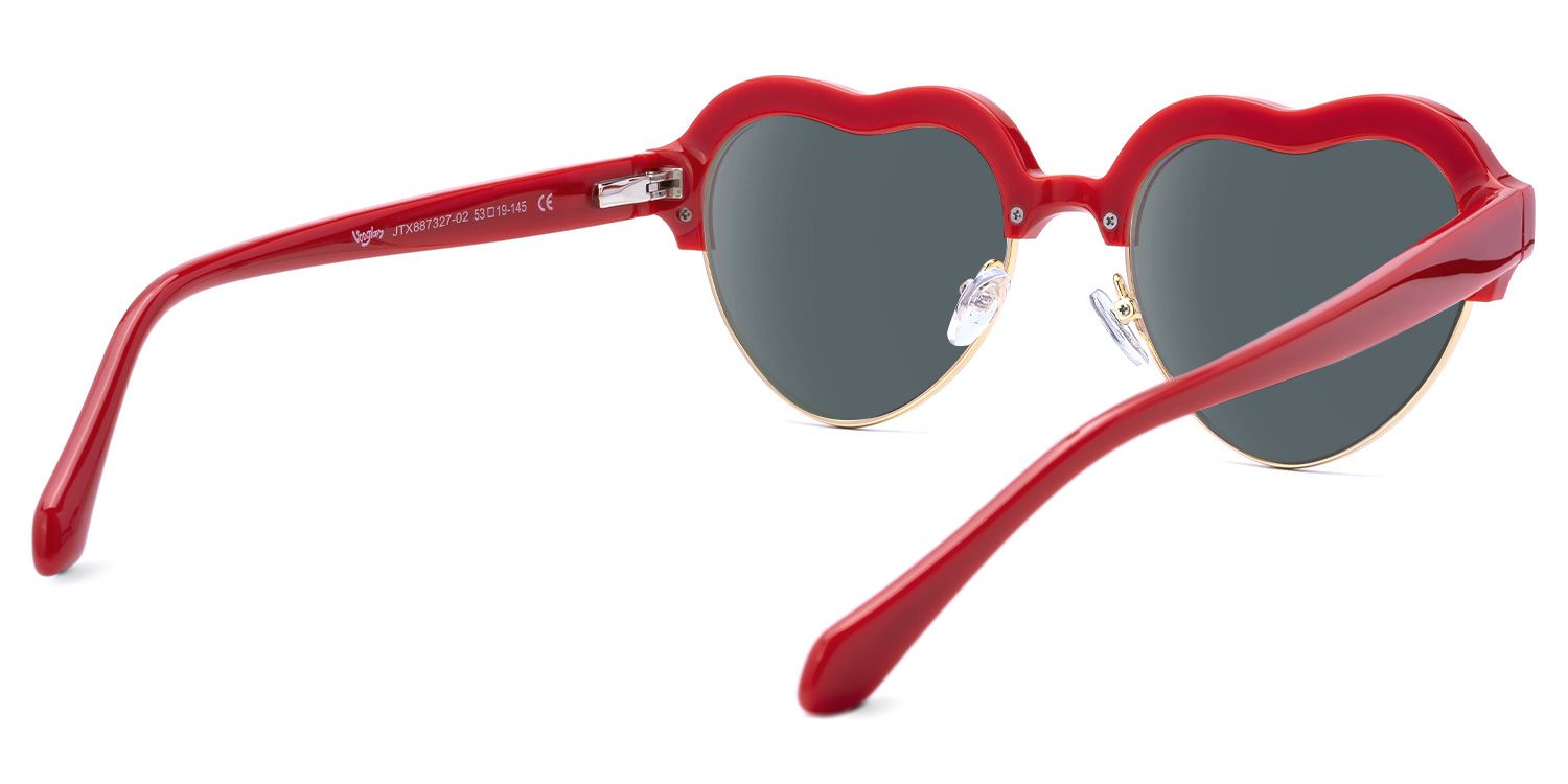 Galido - Geometric Red Prescription Sunglasses | Vooglam Side View