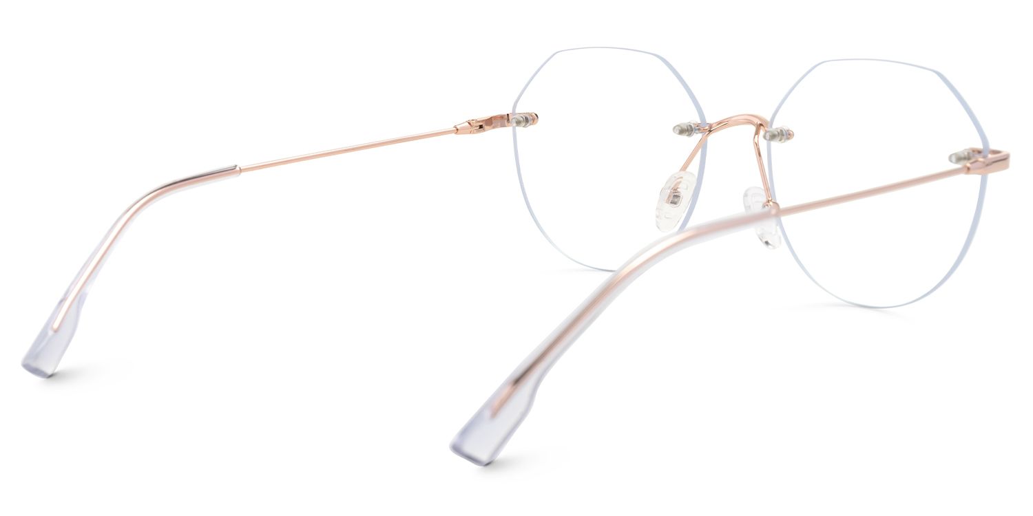 Emlyn - Geometric Pink Eyeglasses | Vooglam Side View