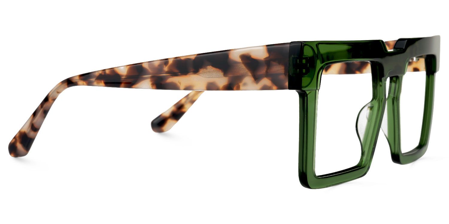 Elinoah - Square Green Eyeglasses | Vooglam 4
