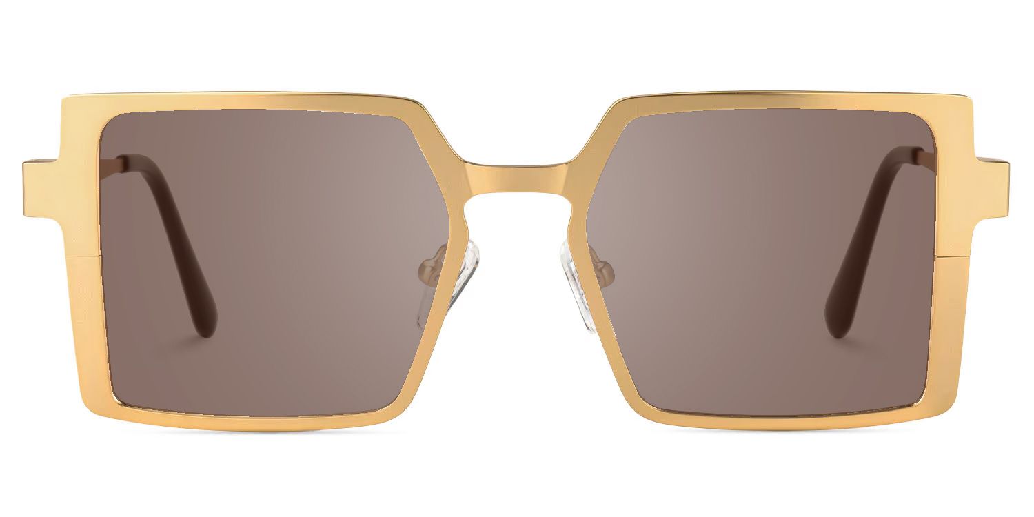 Elowen - Rectangle Gold Sunglasses | Vooglam Angle View