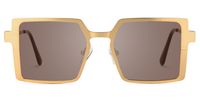 Elowen - Rectangle Gold Sunglasses | Vooglam Angle View