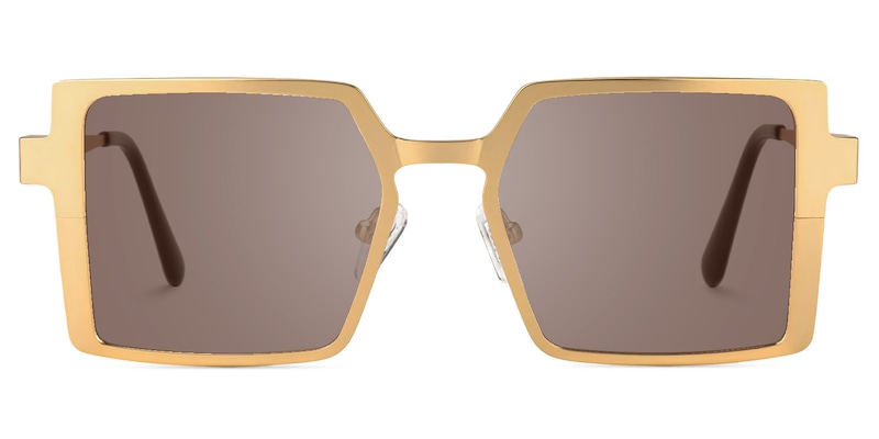 Elowen - Rectangle Gold Sunglasses