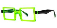 Fawzia - Rectangle Green Eyeglasses | Vooglam Front View