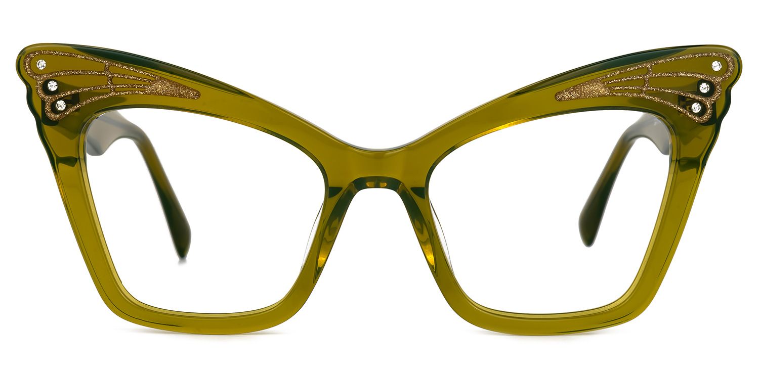Kalinda - Cat Eye Green Eyeglasses product detail 2