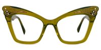 Kalinda - Cat Eye Green Eyeglasses | Vooglam Angle View