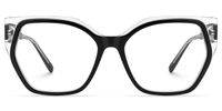 Nabila - Geometric Black Eyeglasses | Vooglam Angle View