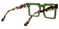 Elinoah - Square Green Eyeglasses | Vooglam Side View