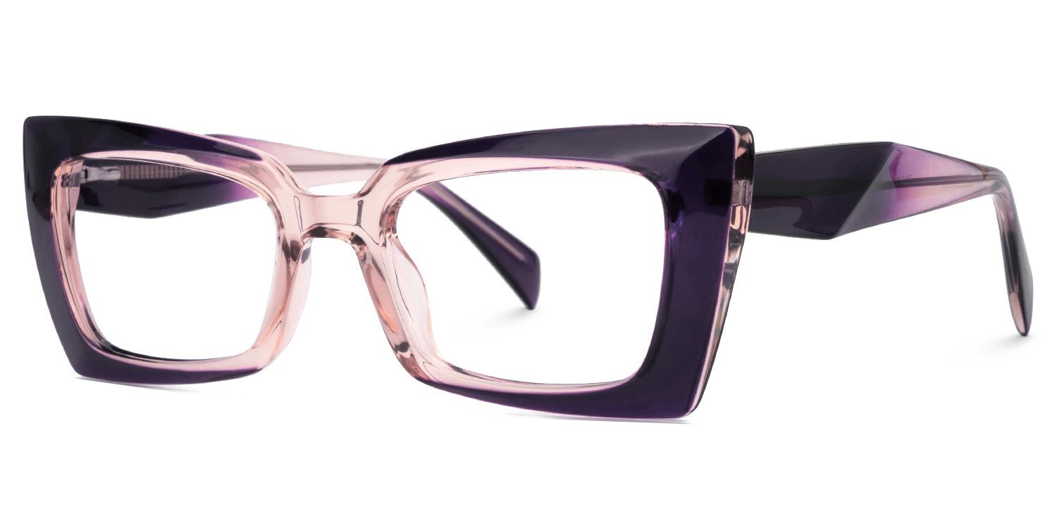 Fearghus - Rectangle Purple Eyeglasses | Vooglam Front View