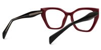 Desdra - Cat Eye Red/Black Two-tone Eyeglasses | Vooglam Side View
