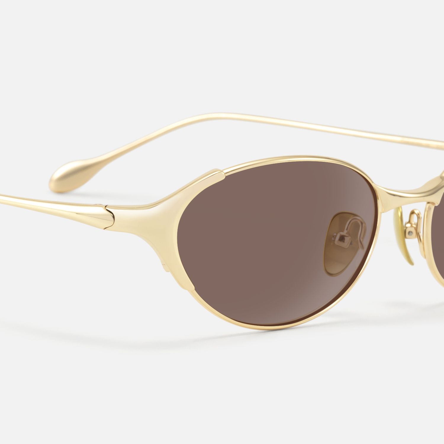 Ebisu - Vintage Oval Silver Brown Tinted Sunnies | Vooglam Design Details