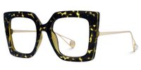 Adrienne - Square Tortoise/Gold Eyeglasses | Vooglam Front View