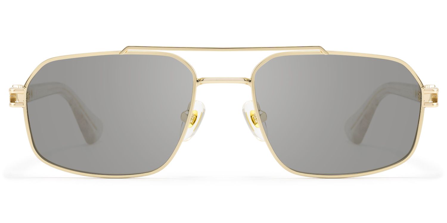 Lacey - Grey Tint Aviator Gold Sunglasses | Vooglam Product Details 1