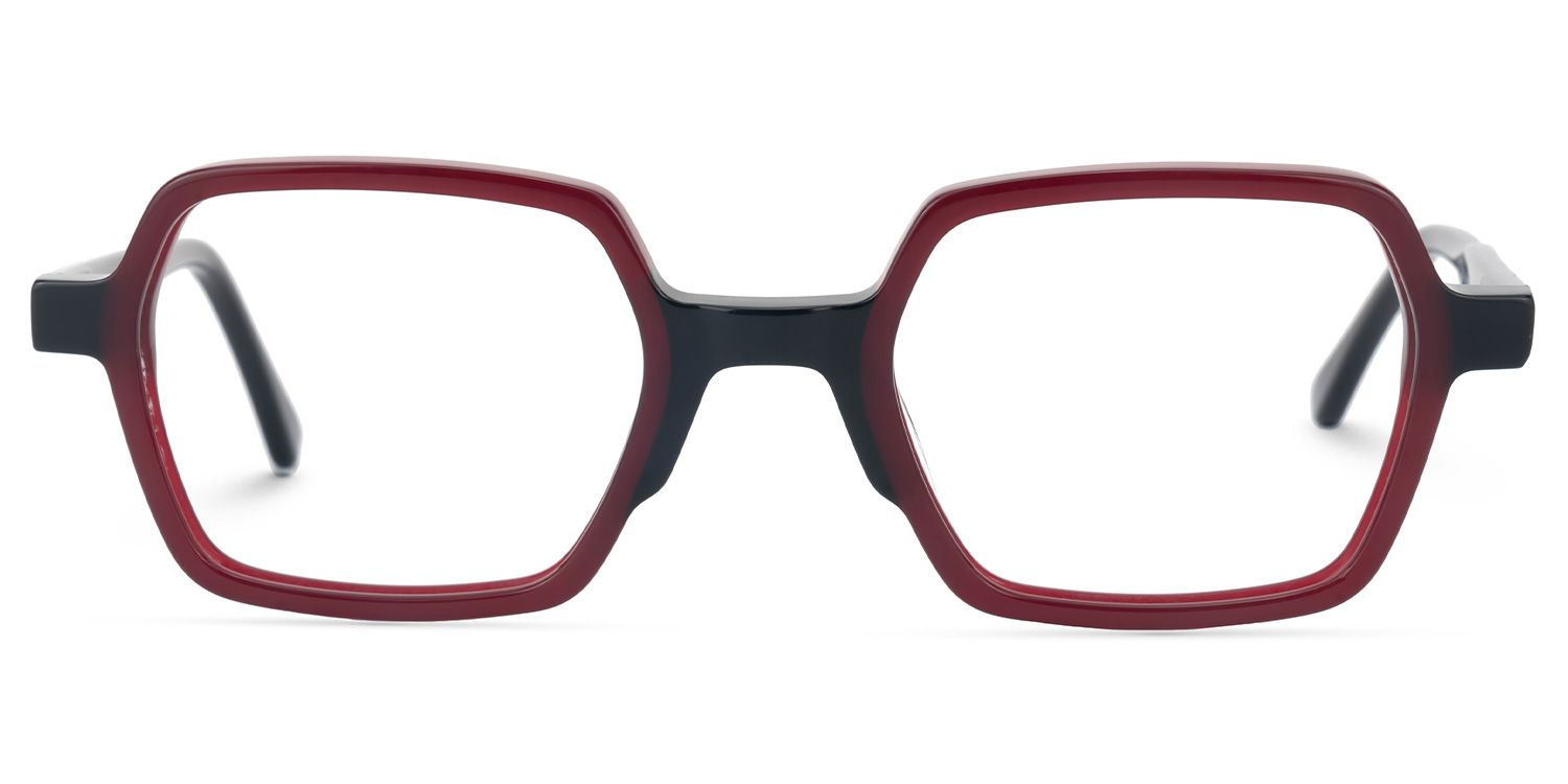 Eligius - Rectangle Red Eyeglasses | Vooglam Angle View