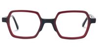 Eligius - Rectangle Red Eyeglasses | Vooglam Angle View