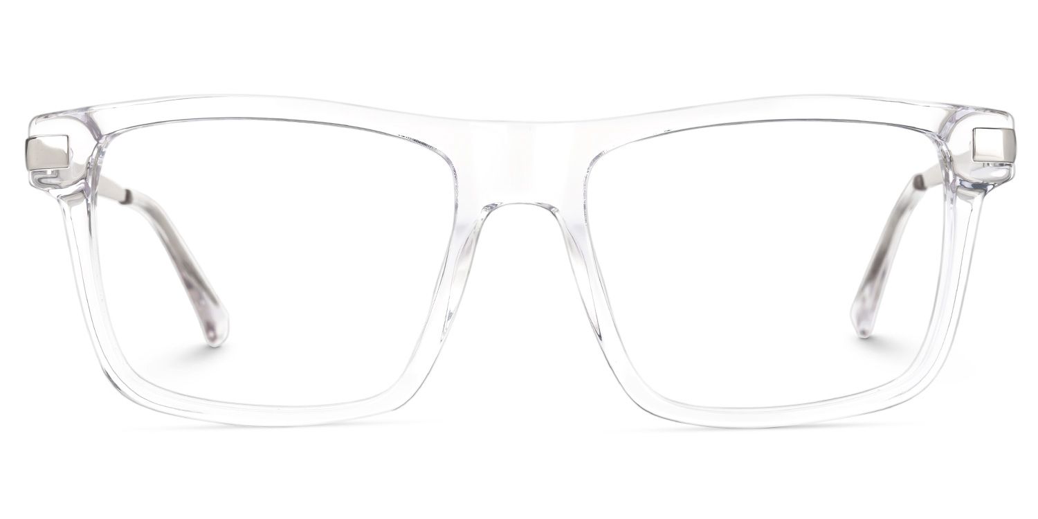 Elkie - Rectangle Crystal Eyeglasses | Vooglam Angle View