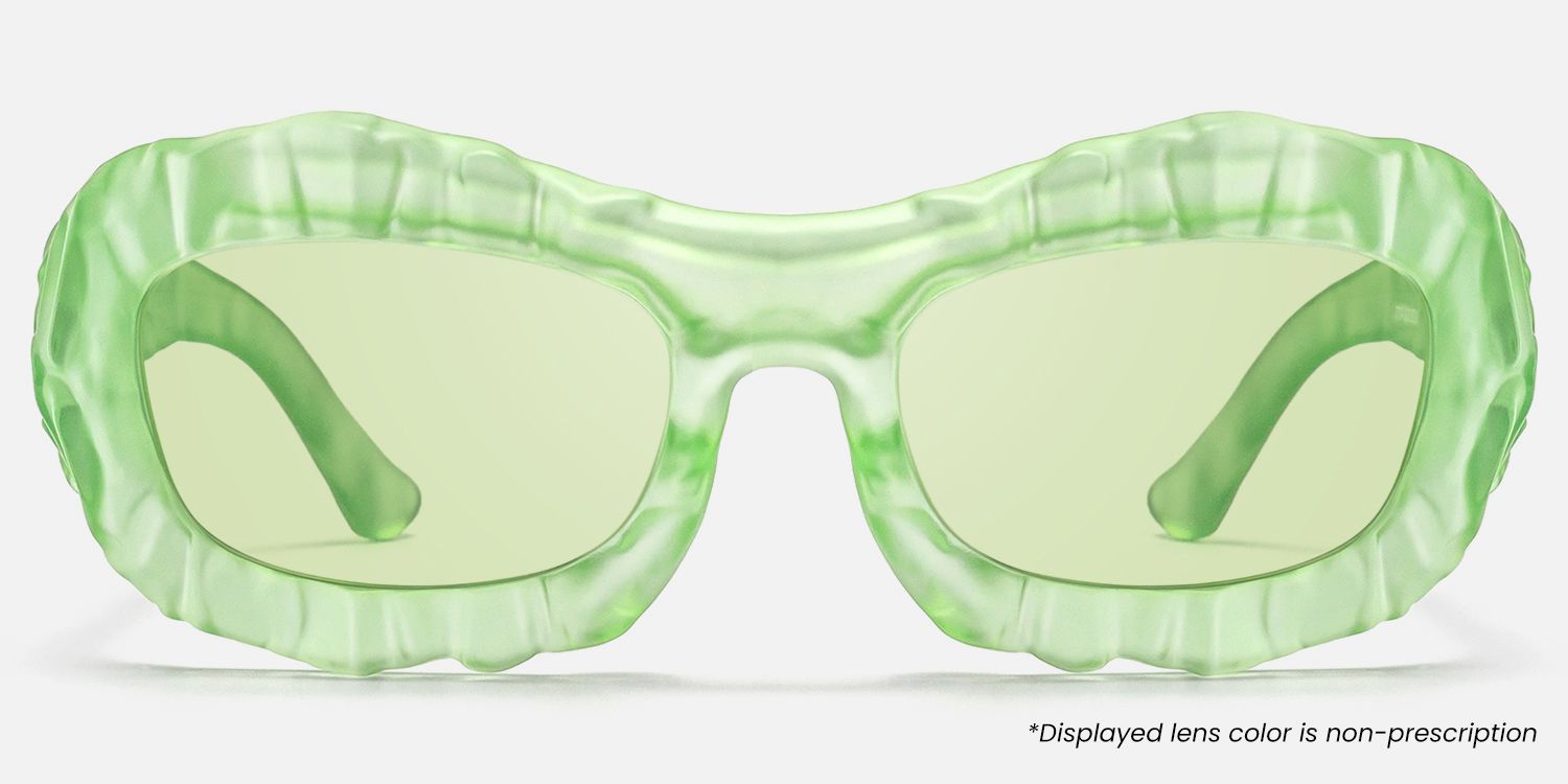 The Geologist - Green Tint Transparent Sunglasses | Vooglam Angle View