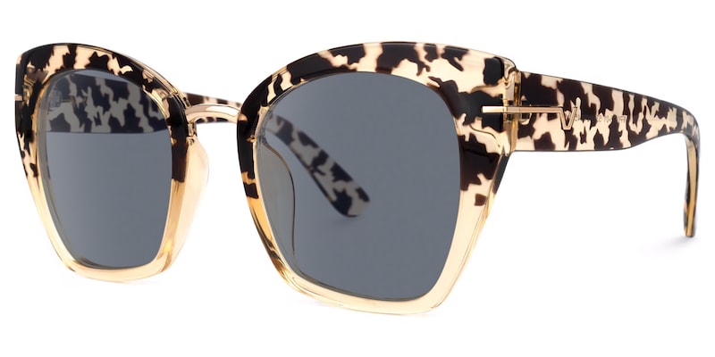 Paulina - Square Light Tortoise Cat-Eye Designer Sunglasses
