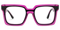 Fenicia - Square Black/Pink Eyeglasses | Vooglam Angle View