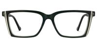 Fabunni - Rectangle Green Eyeglasses Angle View