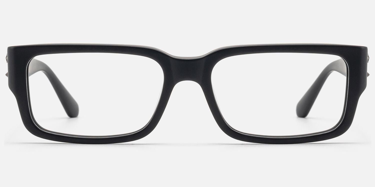 Drexen - Matte Black Acetate Rectangle Frames | Vooglam Angle View