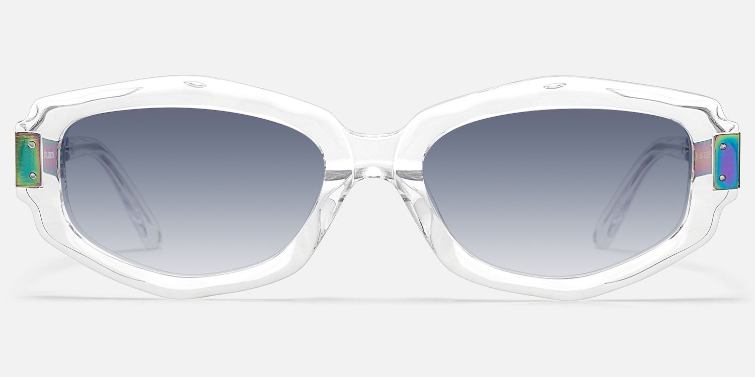 Spire - Geometric Transparent Sunglasses | Vooglam Angle View
