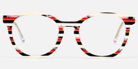 Boban - Round Black/Red Eyeglasses | Vooglam Angle View