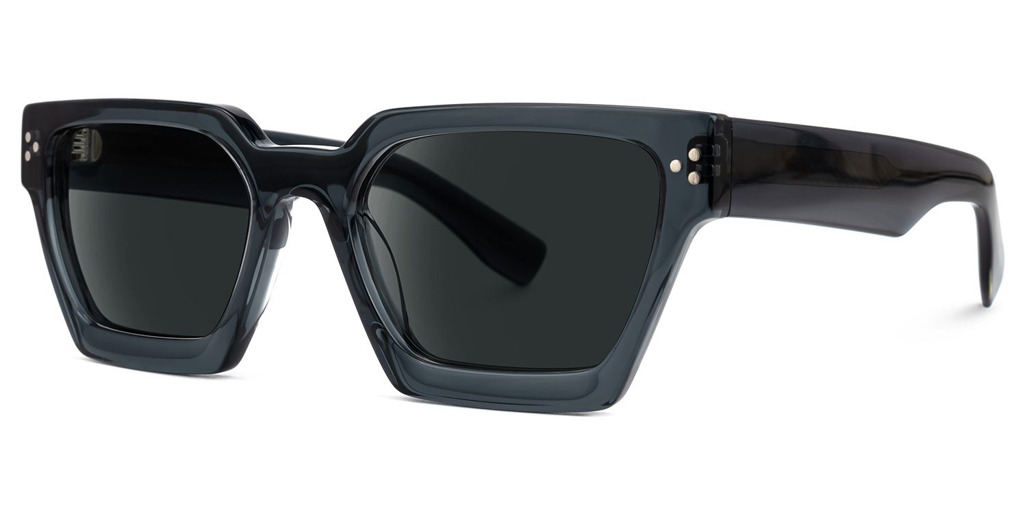 Dejan - Rectangle Blue Sunglasses | Vooglam Front View