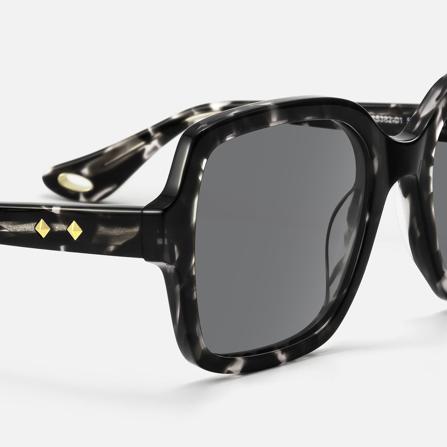 Meridian - Oversized Boho Square Black Sunglasses | Vooglam Design Details