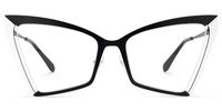 Ekram - Butterfly Black/White Eyeglasses | Vooglam Angle View