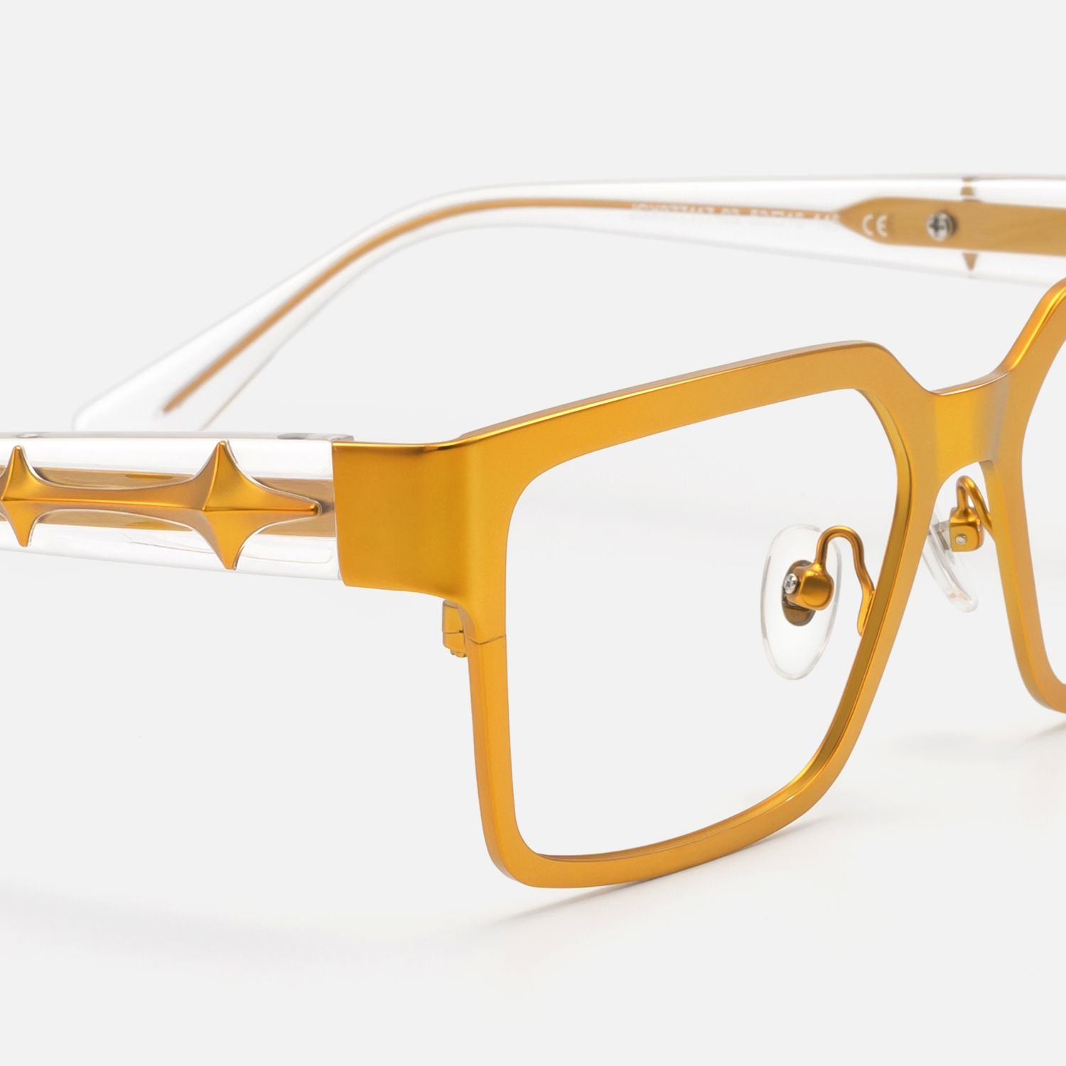 Vector - Matte Orange Cyber Metal Star Glasses by Vooglam - Design Details